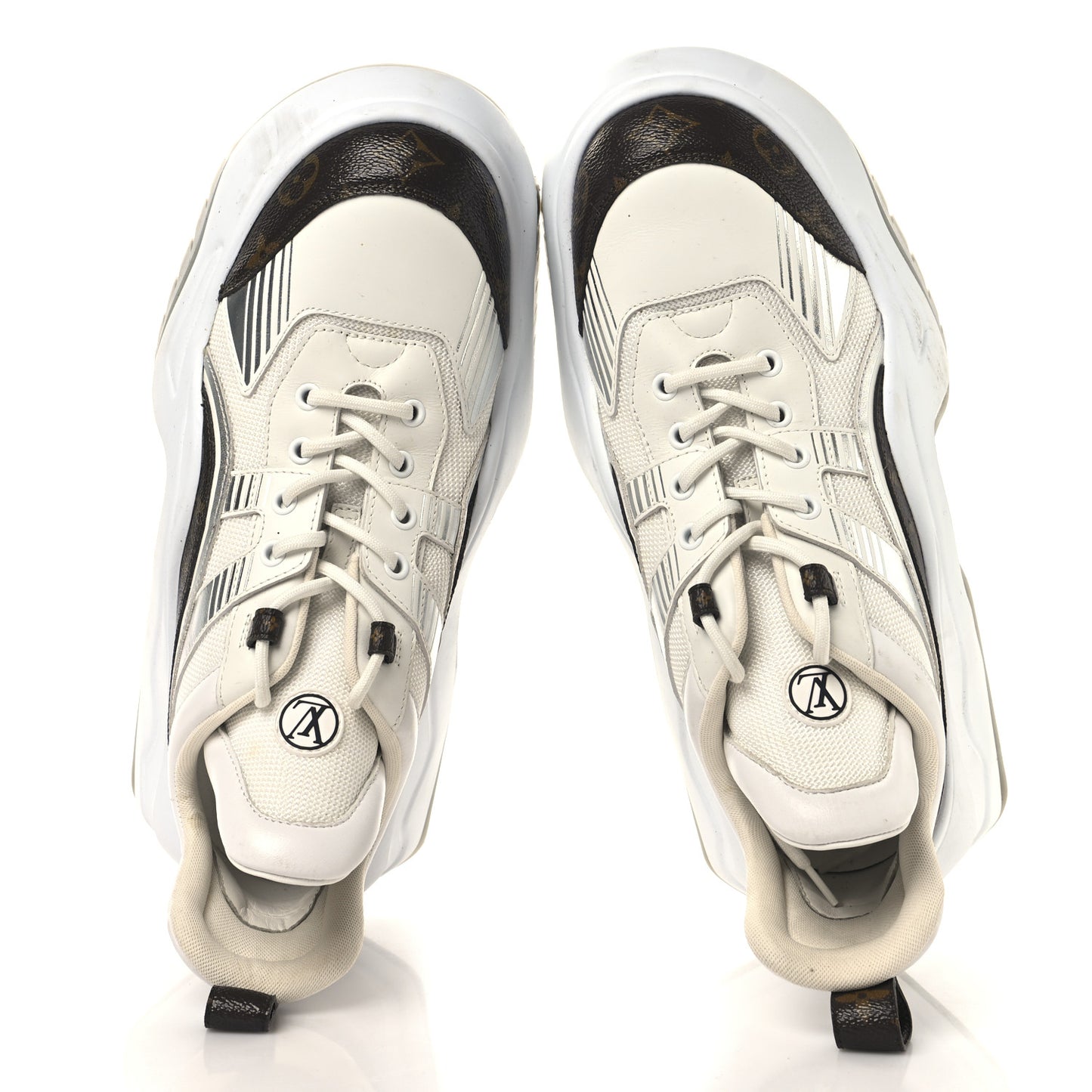 Calfskin Monogram Mens LV Archlight 2.0 Platform Sneakers 9 White