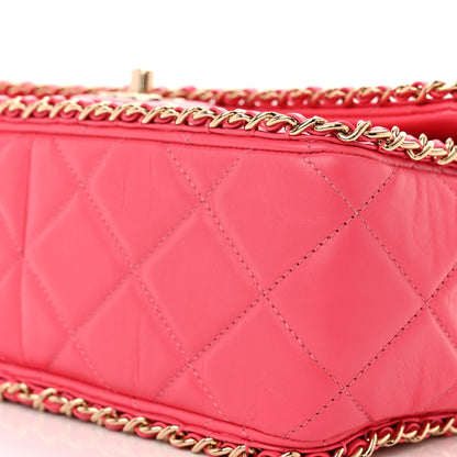 Chanel Crumpled Calfskin Medium Chain All Over Flap Pink 10 of 11