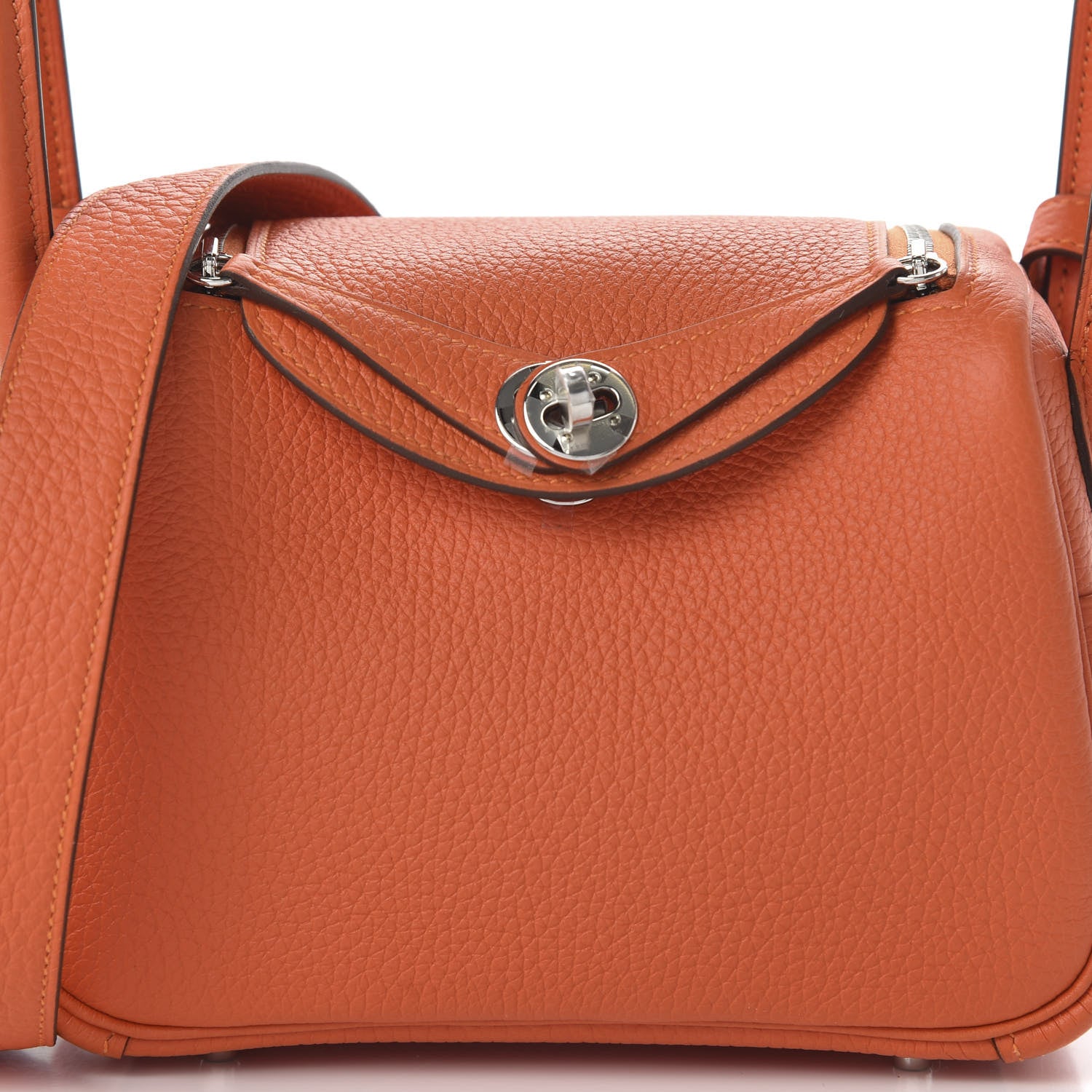 Hermes Taurillon Clemence Mini Lindy 20 Feu 9 of 10