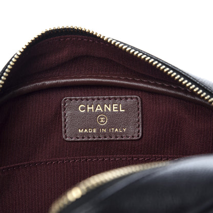 Chanel Caviar Quilted Double Zip Pouch Black 5 of 8