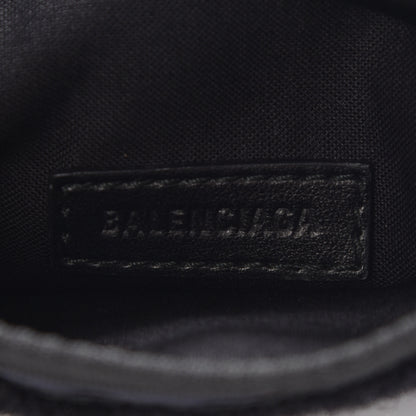 Balenciaga Twill Nylon Allover Logo Small Explorer Pouch with Strap Bleu Canopee Rouge 8 of 9