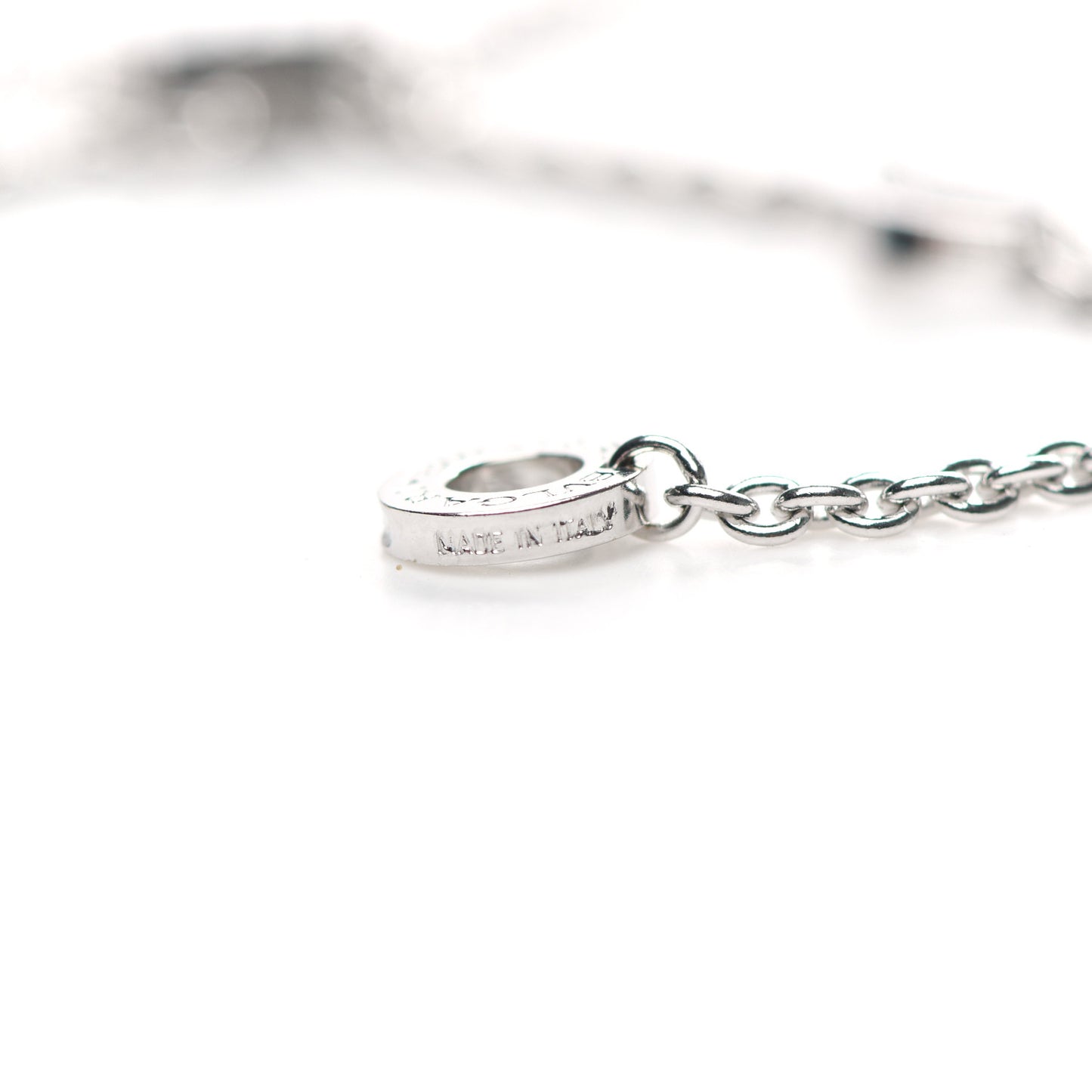 18K White Gold Diamond BVLGARI BVLGARI Pave Pendant Necklace
