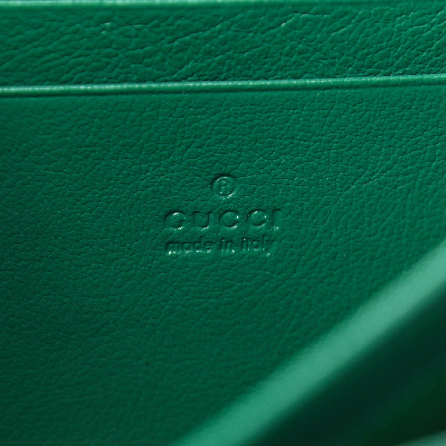 Azalea Calfskin Enamel Matelasse Diagonal Torchon GG Marmont Chain Wallet New Shamrock Emerald