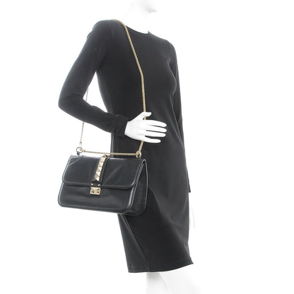 Valentino Garavani Vitello Large Glam Lock Rockstud Flap Black 2 of 12
