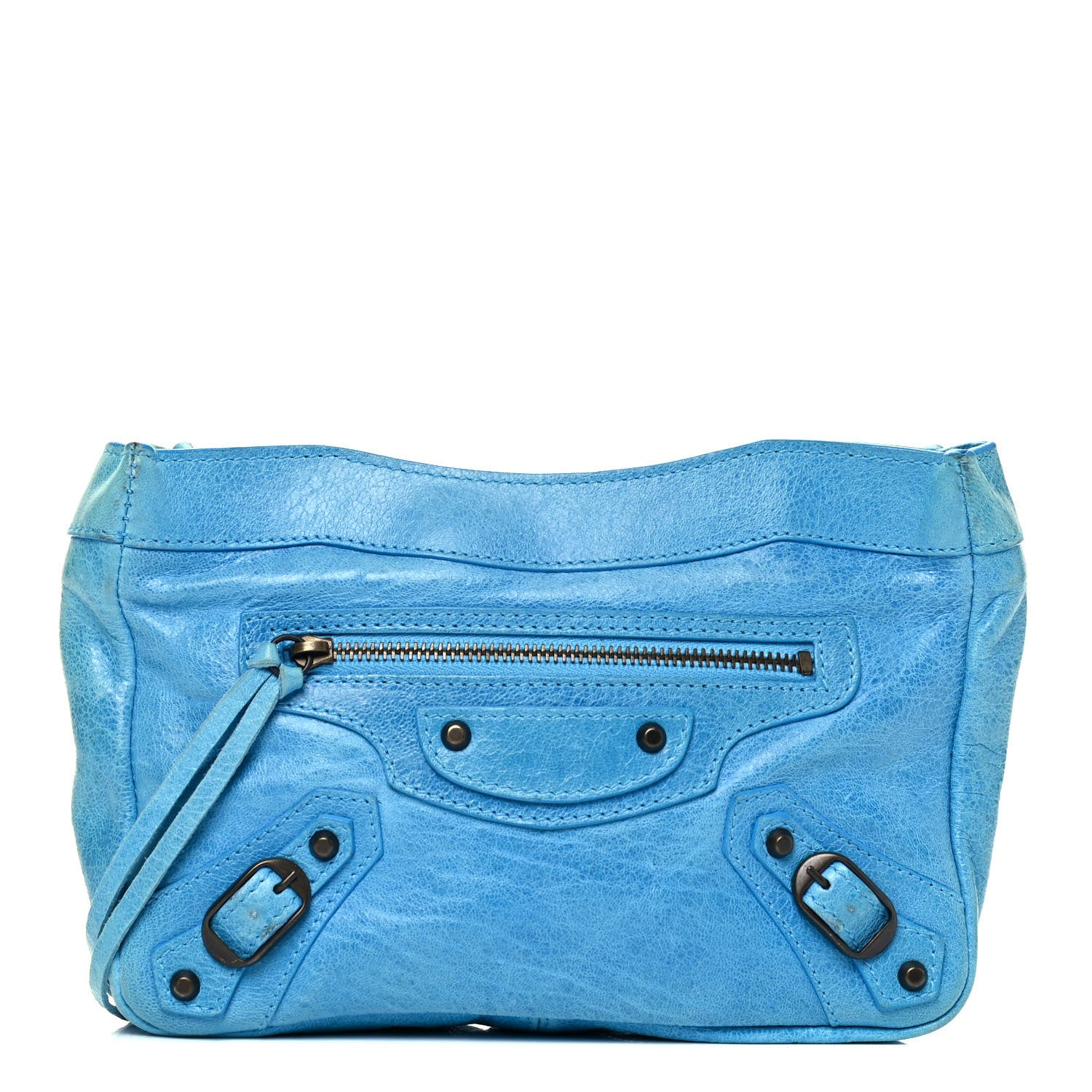 Balenciaga Chevre Classic Hardware Porte Toilette Makeup Clutch Turquoise 1 of 9