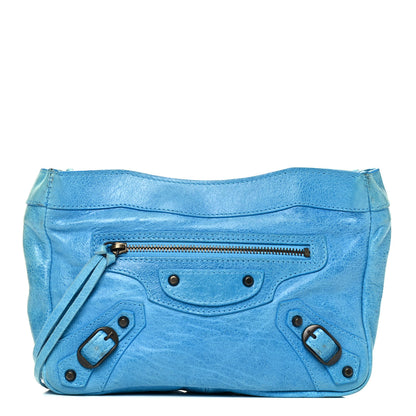 Balenciaga Chevre Classic Hardware Porte Toilette Makeup Clutch Turquoise 1 of 9