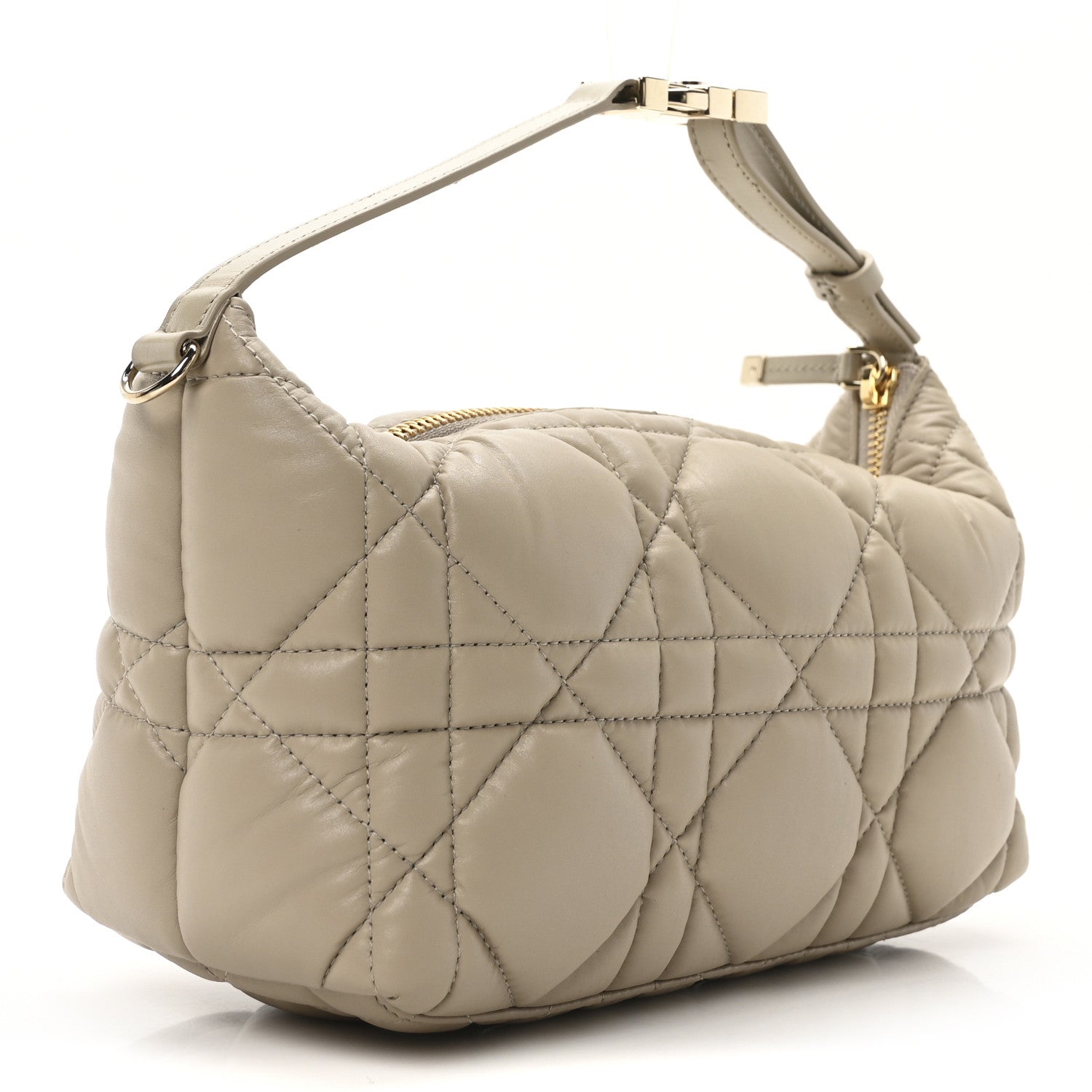 Christian Dior Calfskin Macrocannage Medium Diortravel Nomad Pouch Sand 3 of 10