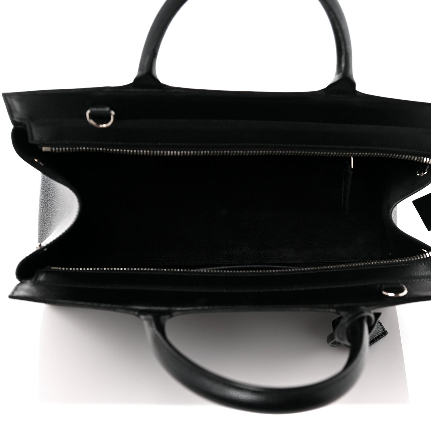 Saint Laurent Grained Calfskin Small Cabas Rive Gauche Black 5 of 9