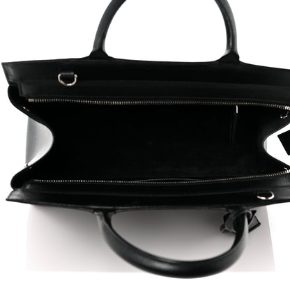 Saint Laurent Grained Calfskin Small Cabas Rive Gauche Black 5 of 9