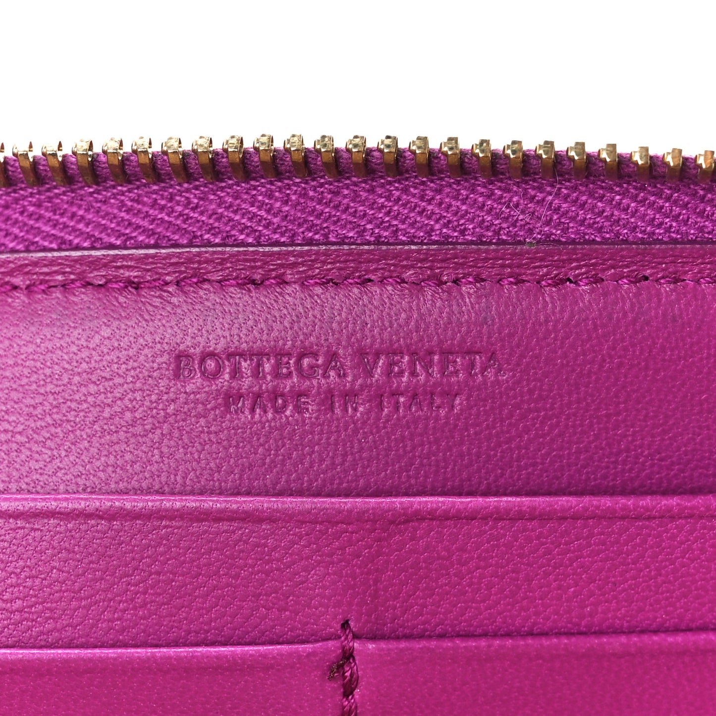 Nappa Intrecciato Zip Around Wallet Orchid