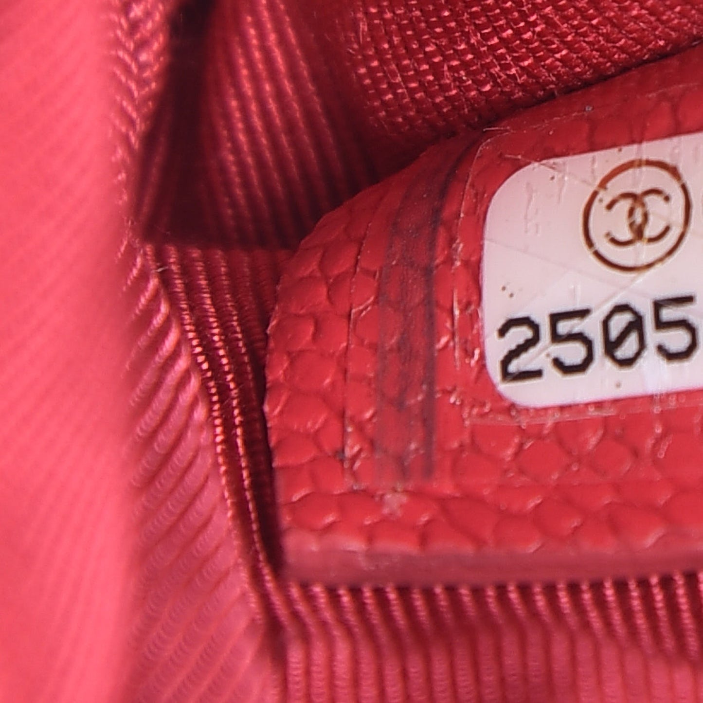 Caviar Chevron Quilted Small Ancient Greek Charms Cosmetic Case Dark Pink