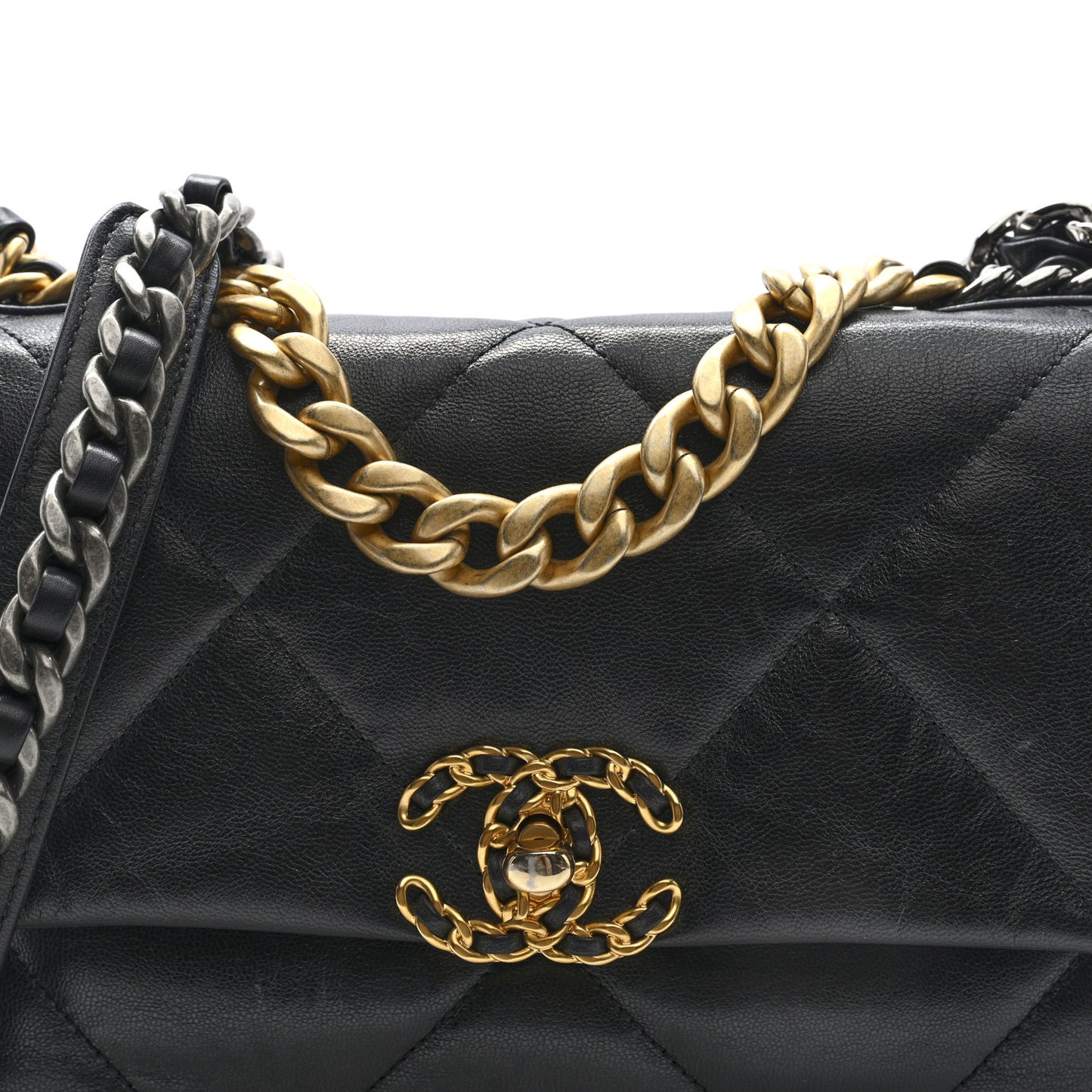 Goatskin Quilted Medium Chanel 19 Flap Black