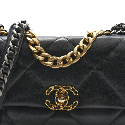 Chanel Goatskin Quilted Medium Chanel 19 Flap Black 8 of 10