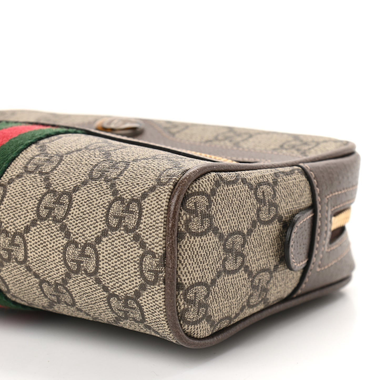 GG Supreme Monogram Web Small Ophidia Belt Bag 85 34 Dark Brown
