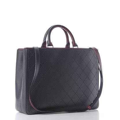 Chanel Bullskin Stitched Bi-Color Large Shopping Tote Black 2 of 9