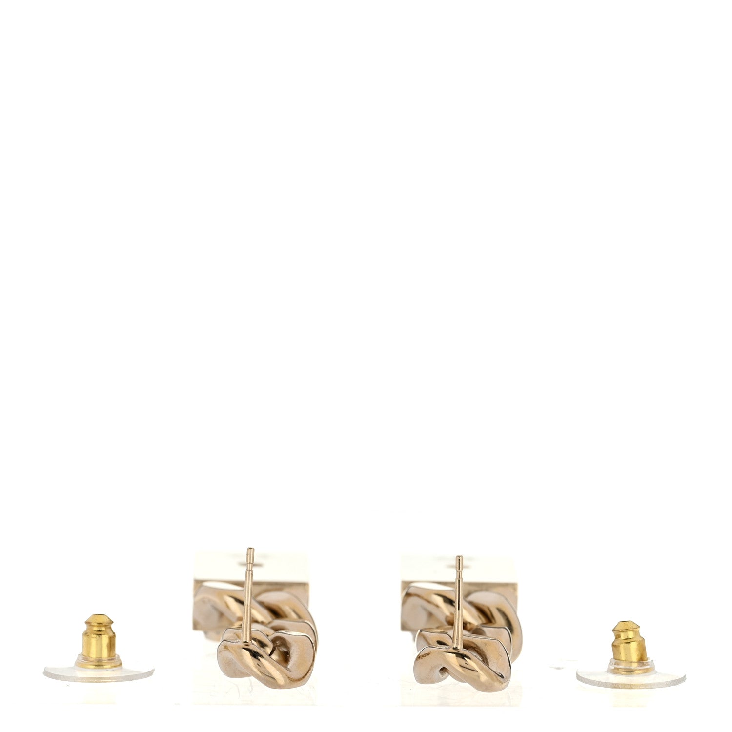 Chanel Crystal Dog Tag Charm Earrings Gold 6 of 10