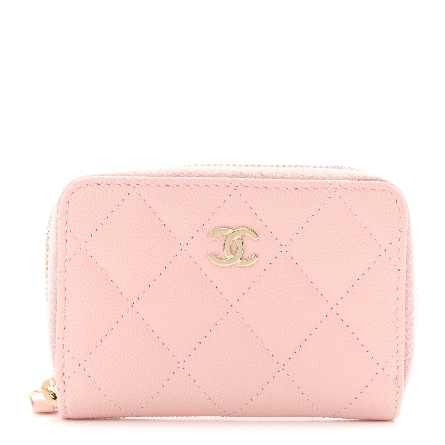 Chanel Caviar Quilted Zip Coin Purse Pink 1 of 8