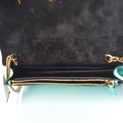 Saint Laurent Laminated Calfskin Classic Monogram Kate Tassel Chain Wallet Green 5 of 11