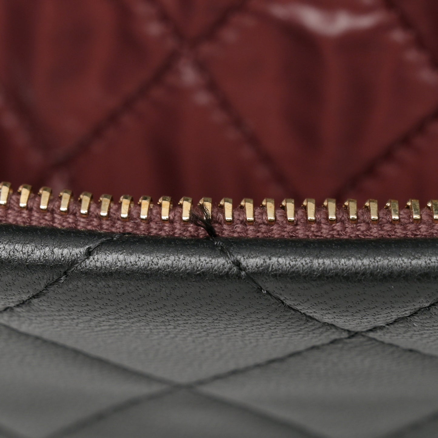 Lambskin Quilted CC Beauty Clutch Black