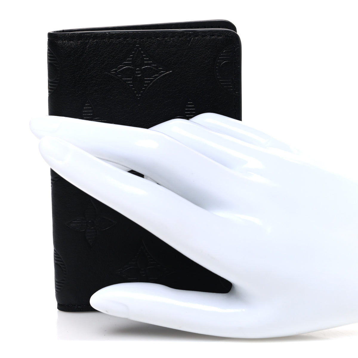 Louis Vuitton Calfskin Monogram Shadow Pocket Organizer Black 2 of 6