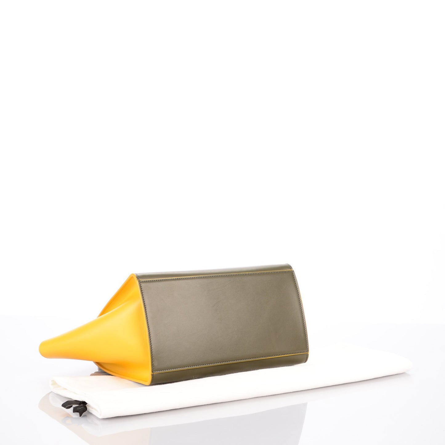 Smooth Calfskin Small Tri-Color Trapeze Yellow