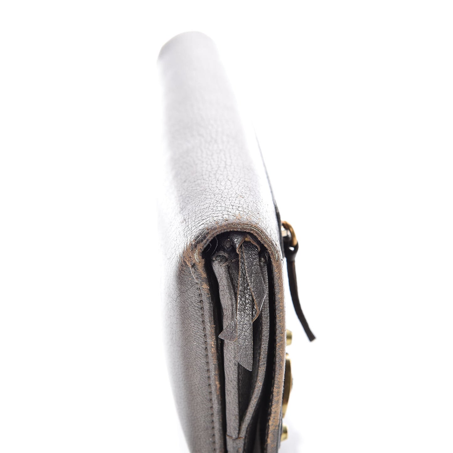 Agneau Classic Gold Hardware Money Wallet Bronze