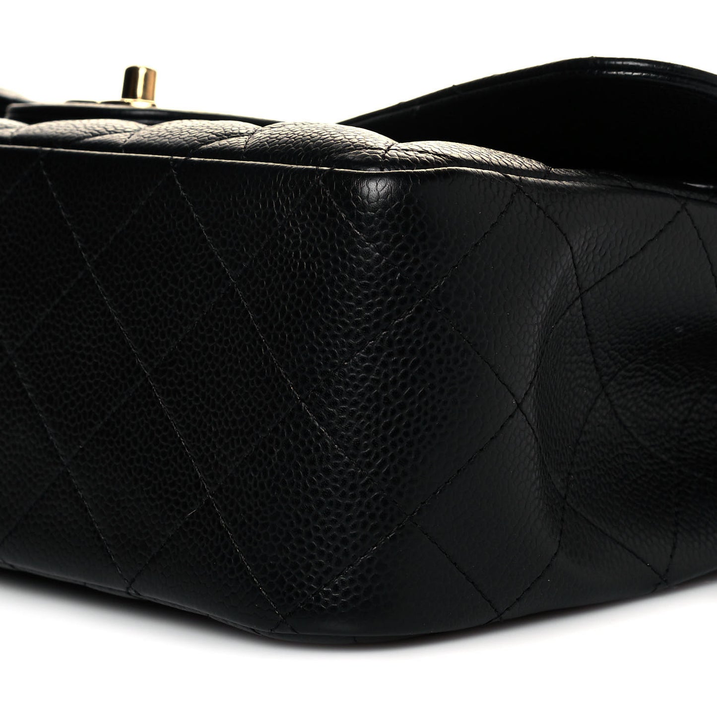 Caviar Quilted Jumbo Double Flap Black