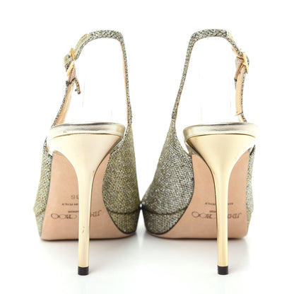 Jimmy Choo Glitter Fabric Nova Pumps 36 Gold 7 of 9