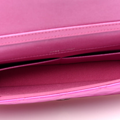 Chanel Iridescent Mirror Goatskin Quilted Clutch With Chain Pink 5 of 10