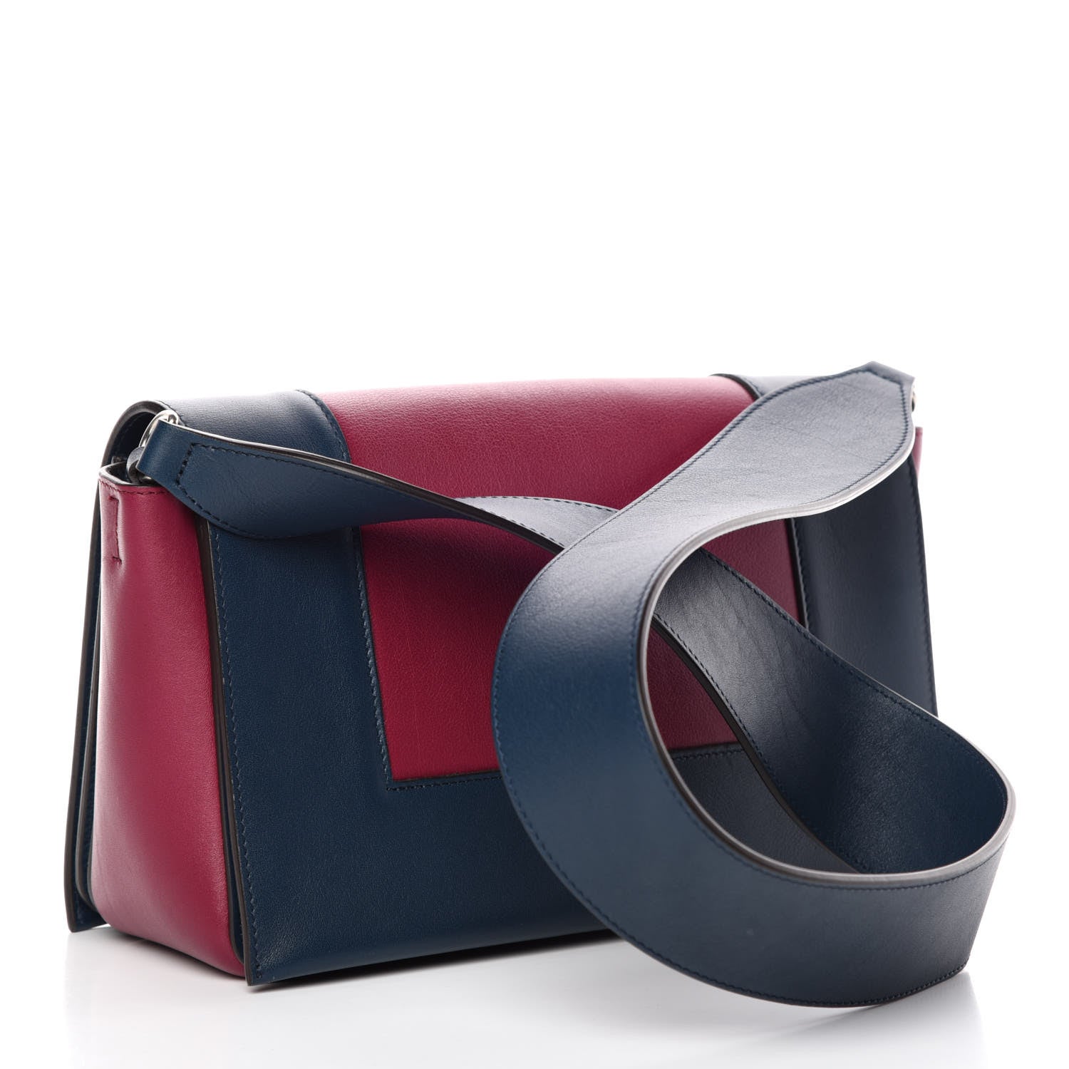 Celine Shiny Smooth Calfskin Medium Frame Shoulder Bag Steel Blue Plum 3 of 11