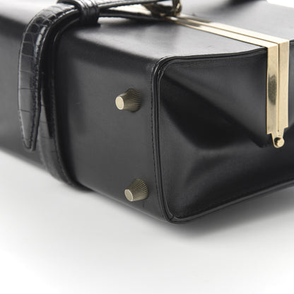 Alexander Wang Calfskin Crocodile Embossed Tai Dopp Kit Bag Black 7 of 9