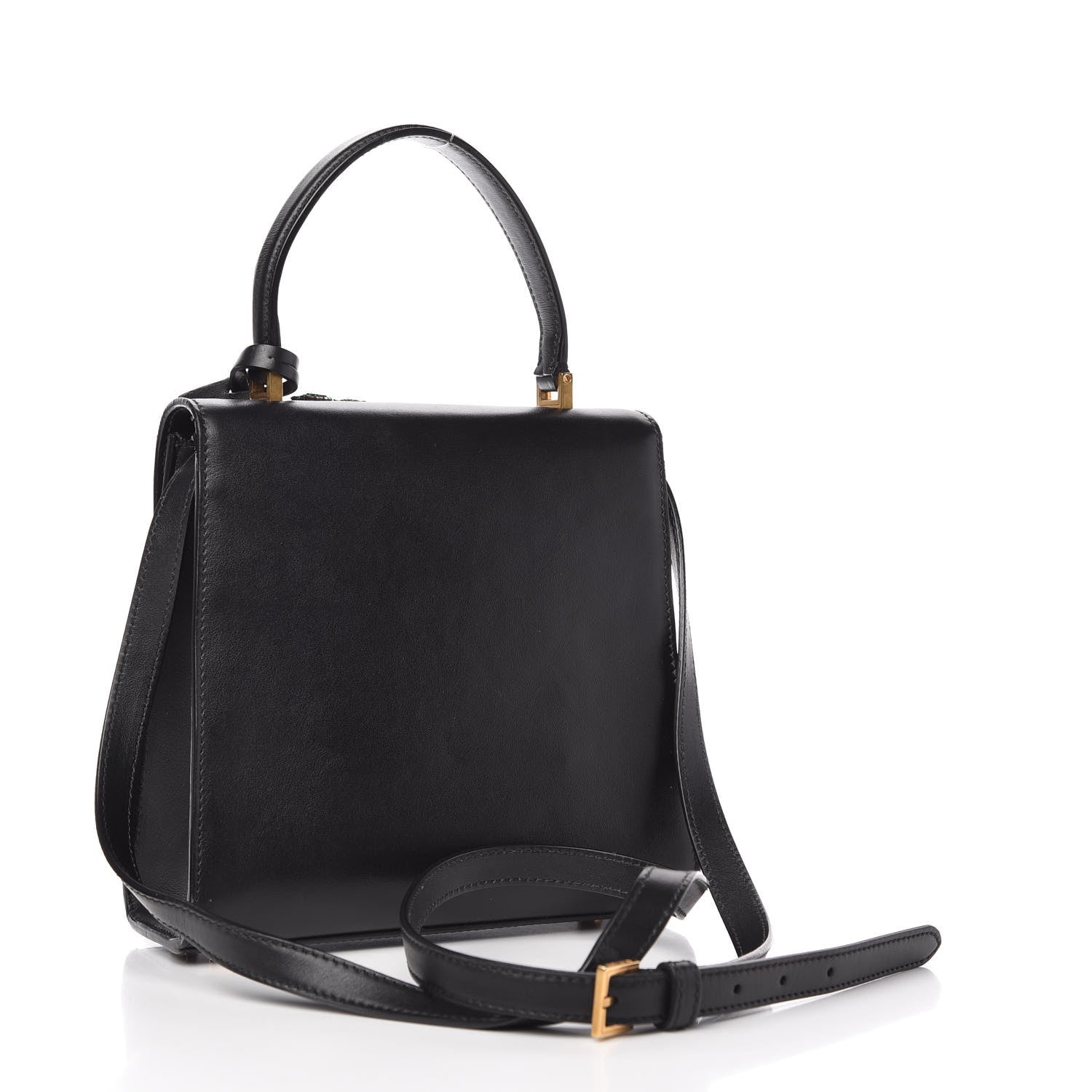 Versace Nappa Crystal Embroidered Alphabet Icon Flap Black 3 of 9