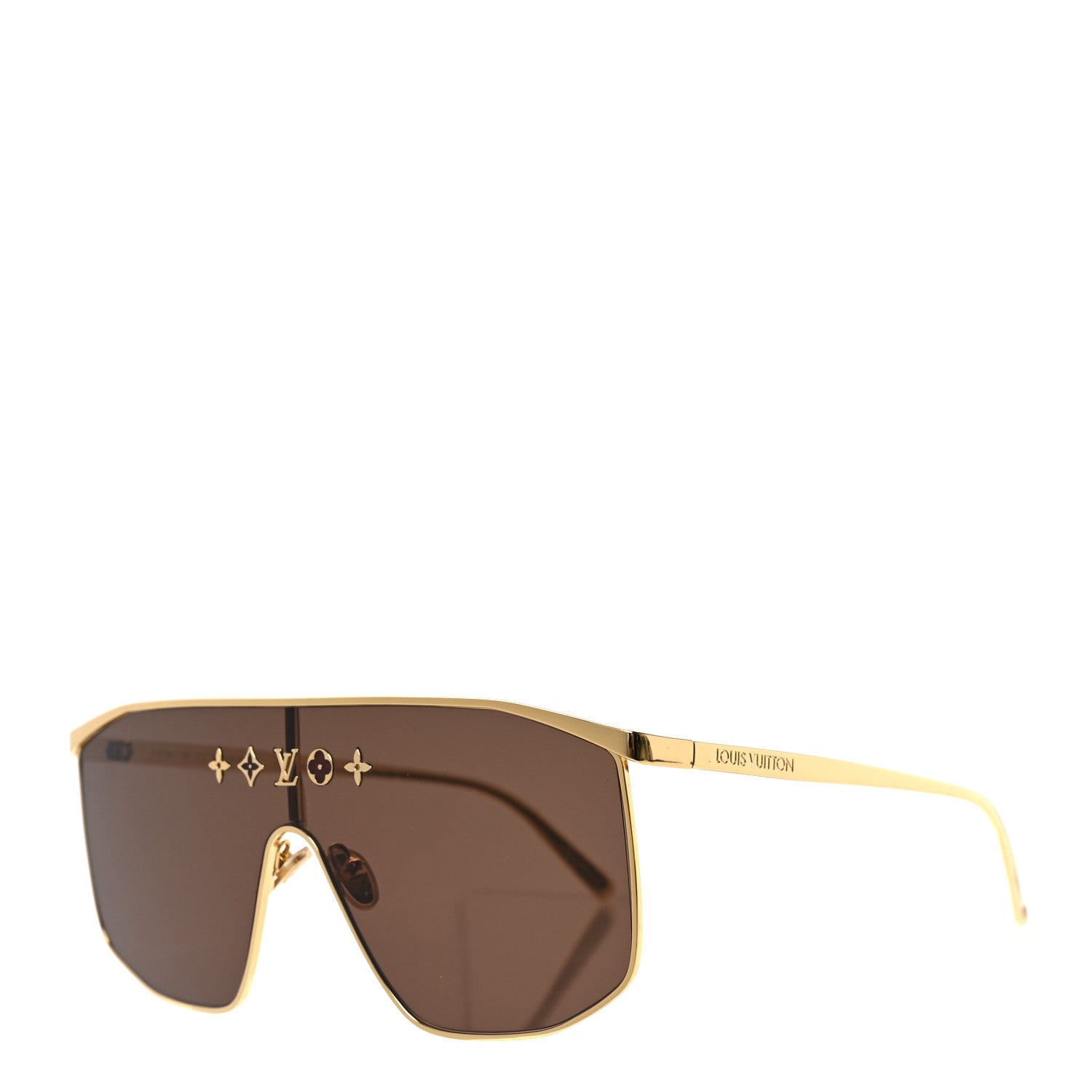 Louis Vuitton Metal LV Golden Mask Sunglasses Z1717U Gold 1 of 7