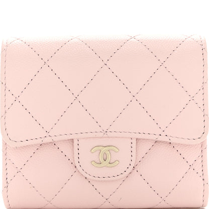 Chanel Caviar Quilted Compact Flap Wallet Light Pink 10 of 11