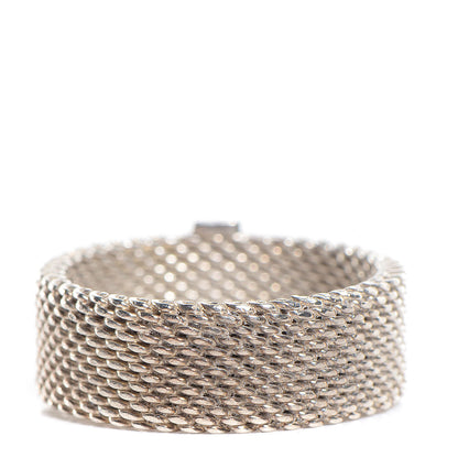 Tiffany Sterling Silver Diamond Somerset Mesh Ring 52 6 5 of 6