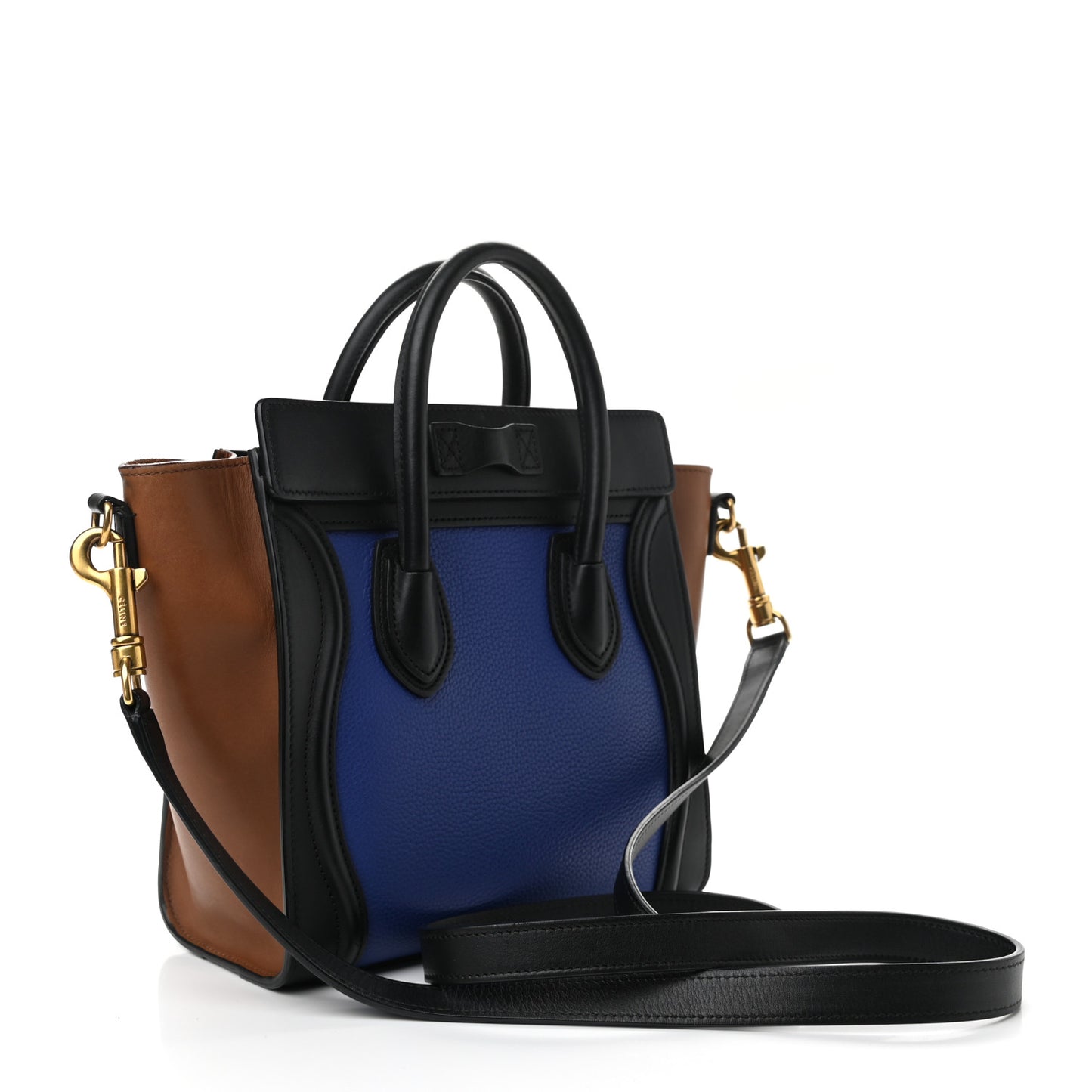 Smooth Drummed Calfskin Nano Tri-Color Luggage Indigo