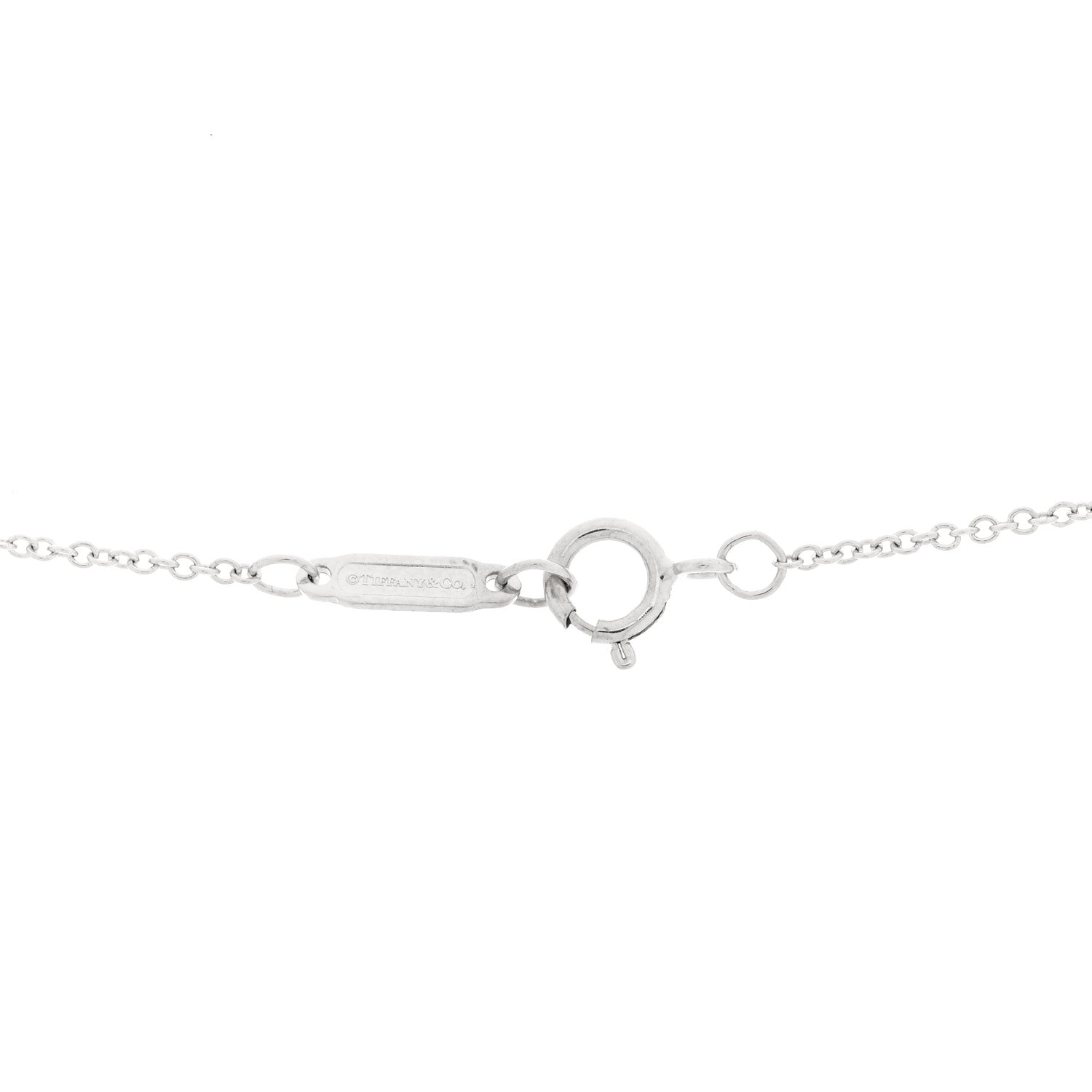 Tiffany 18K White Gold Diamond Small T Smile Pendant Necklace 5 of 6
