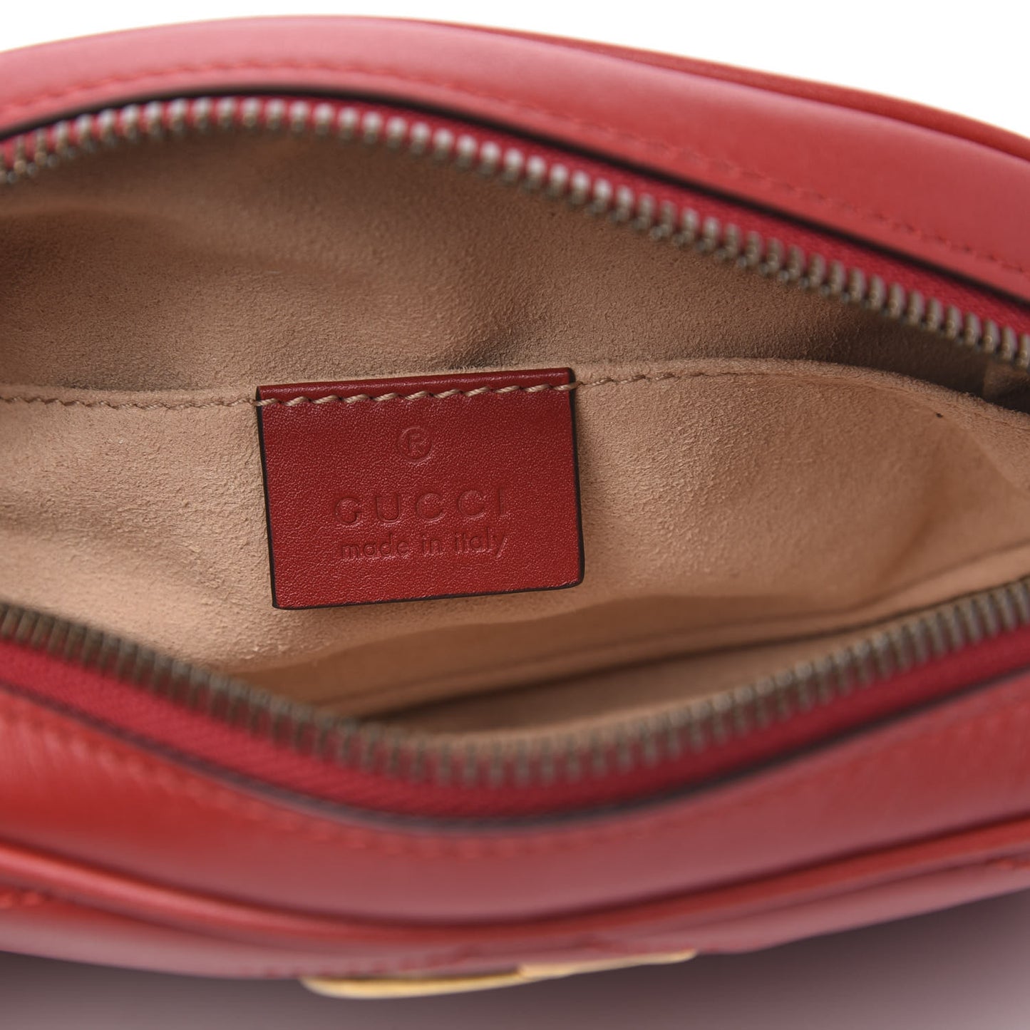 Calfskin Matelasse GG Marmont Belt Bag 95 38 Hibiscus Red