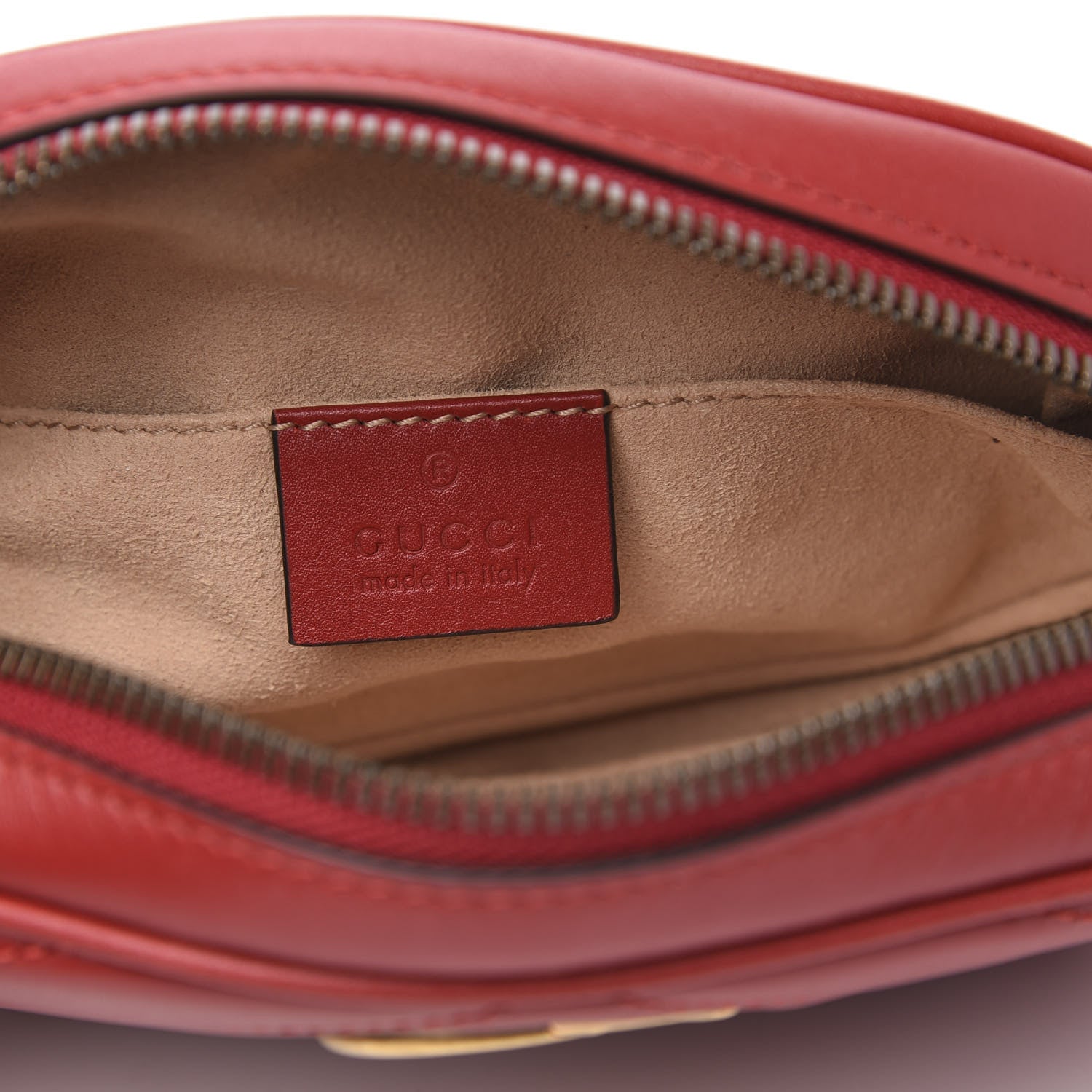 Gucci Calfskin Matelasse GG Marmont Belt Bag 95 38 Hibiscus Red 6 of 11