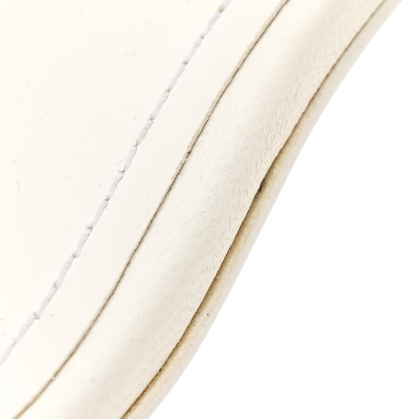 Lambskin CC Leaf Thong Sandals 37.5 White