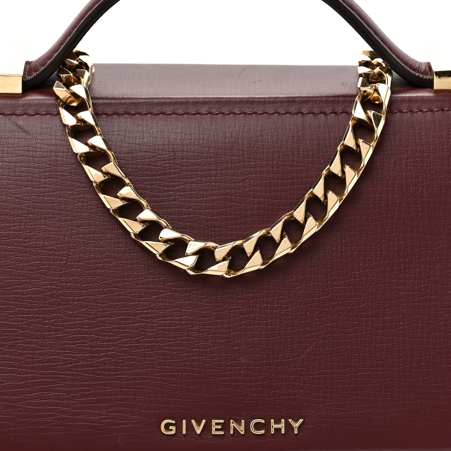 Givenchy Textured Calfskin Mini Pandora Box Chain Crossbody Bag Oxblood 7 of 9