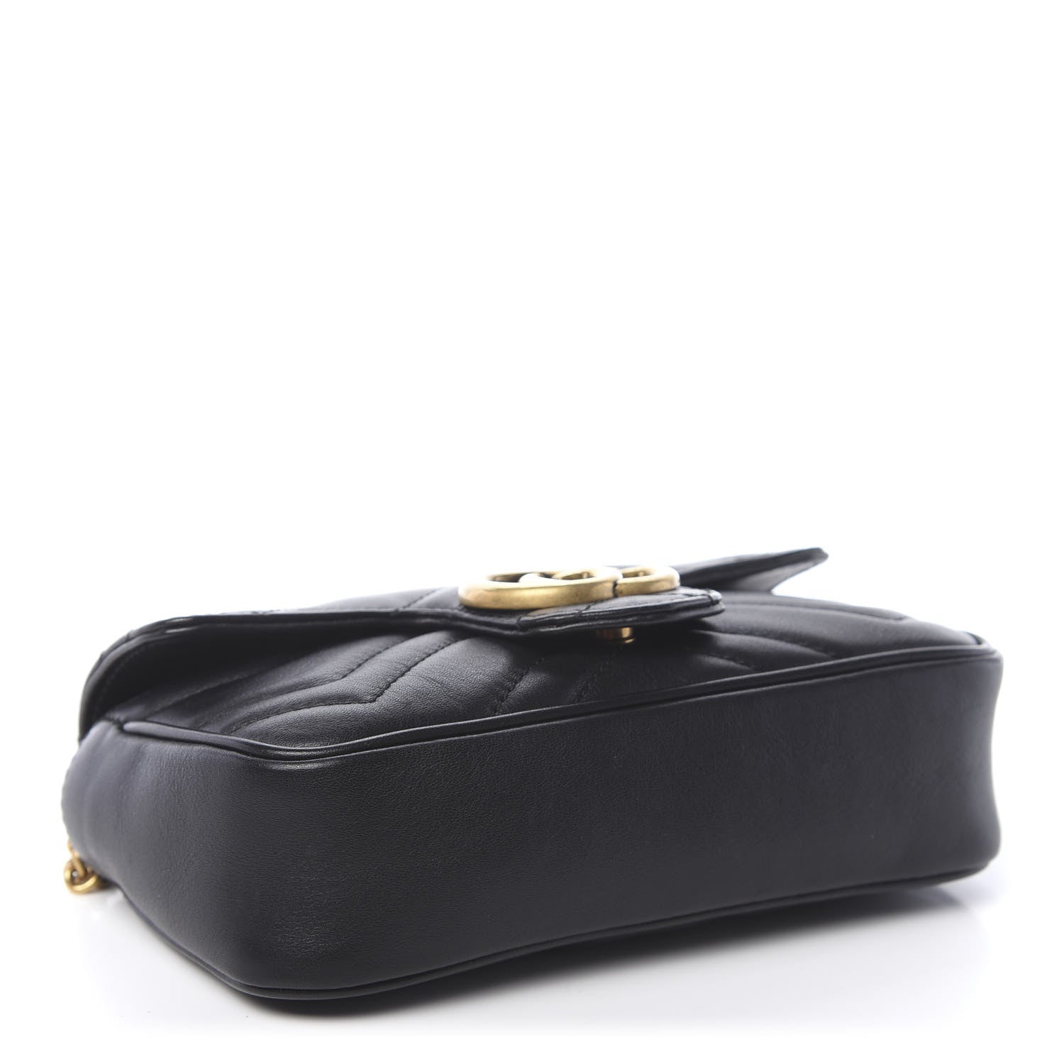 Gucci Calfskin Matelasse Super Mini GG Marmont Shoulder Bag Black 4 of 12