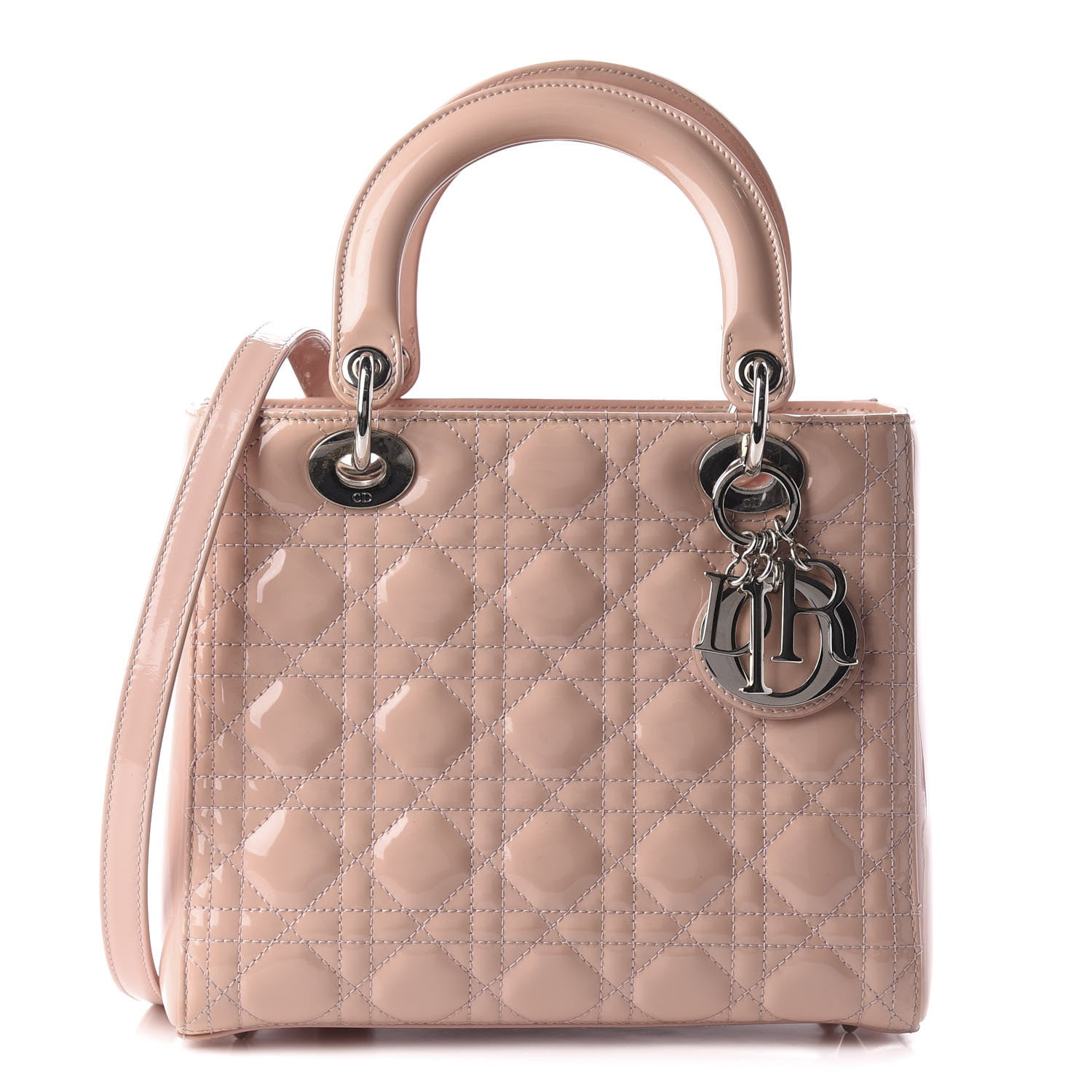 Christian Dior Patent Cannage Medium Lady Dior Rose Clair 1 of 9