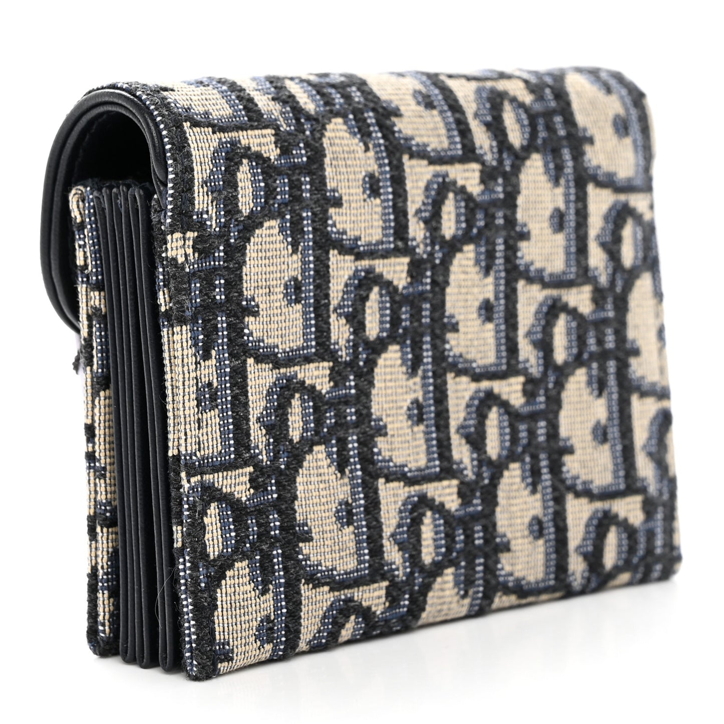 Oblique Saddle Card Holder Blue
