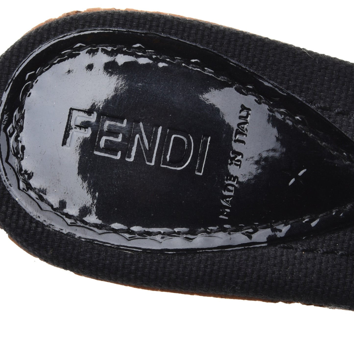 Patent Cork Wedge Sandals 37 Black