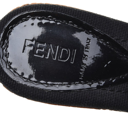 Fendi Patent Cork Wedge Sandals 37 Black 7 of 7