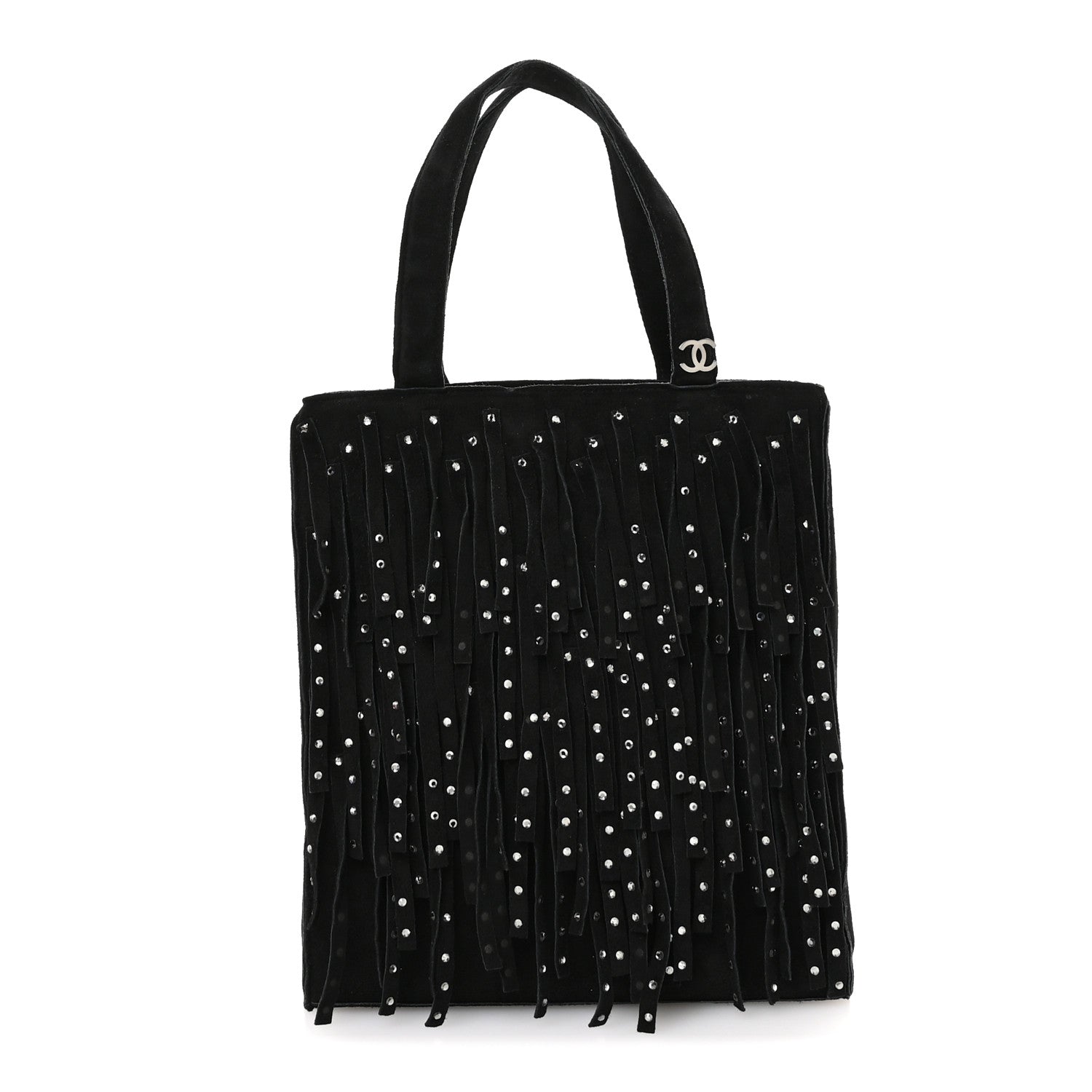 Chanel Suede Mini Fringe Tote Black 1 of 11