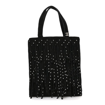 Chanel Suede Mini Fringe Tote Black 1 of 11