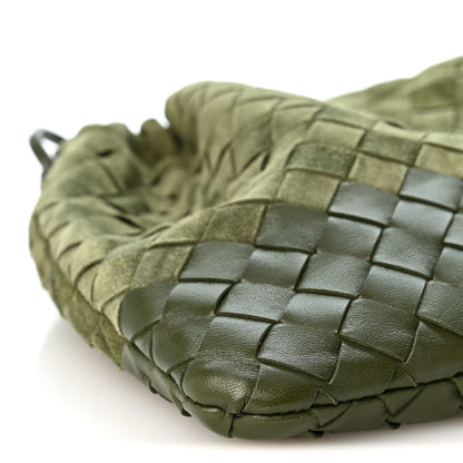 Bottega Veneta Suede Nappa Intrecciato Medium Dustbag Green Tweed 9 of 10