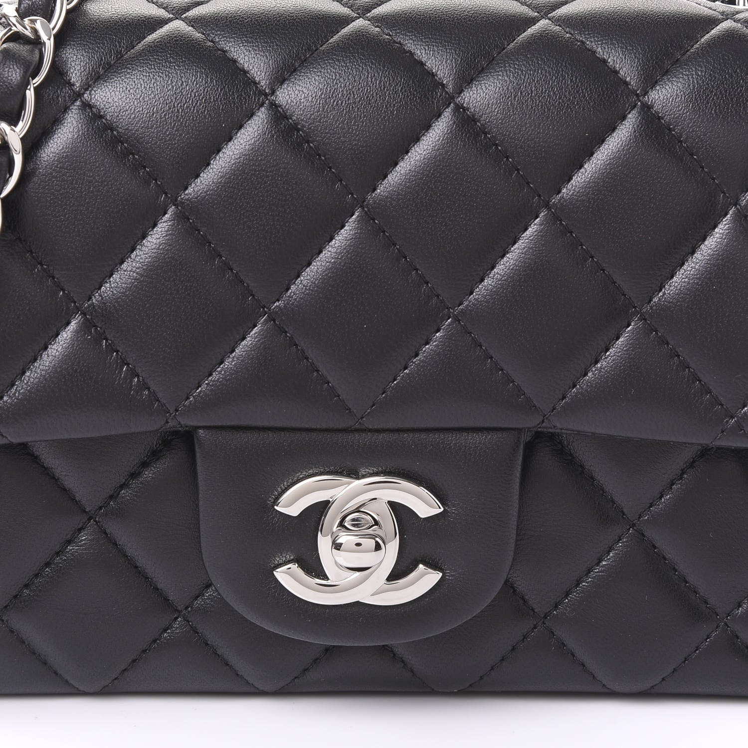 Chanel Lambskin Quilted Mini Rectangular Flap Black 9 of 10